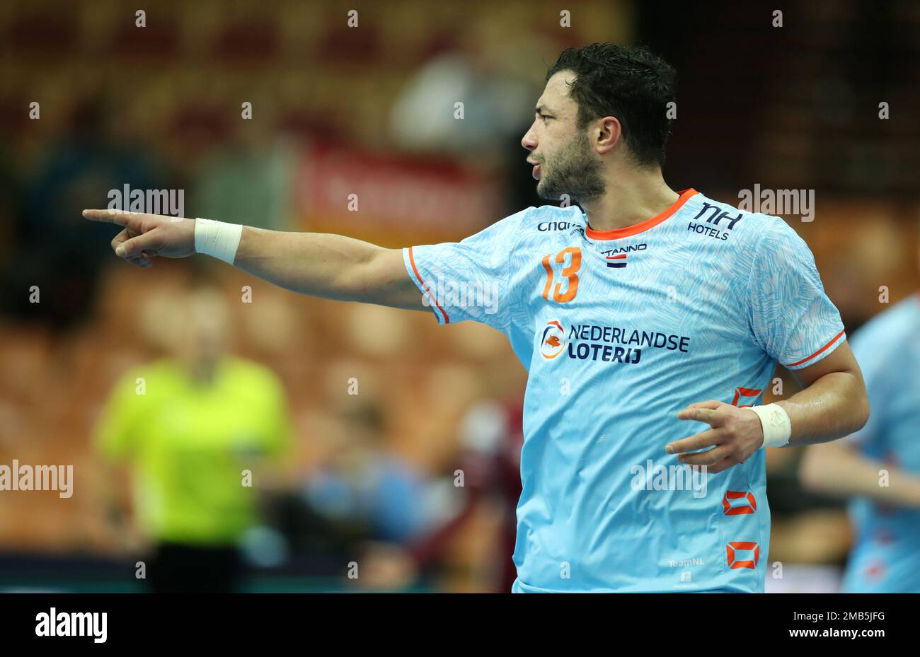 Samir Benghanem of Netherlands Qatar vs Netherlands 28th IHF Men`s
